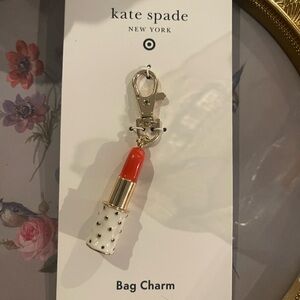 Kate Spade Red and White Lipstick Keychain